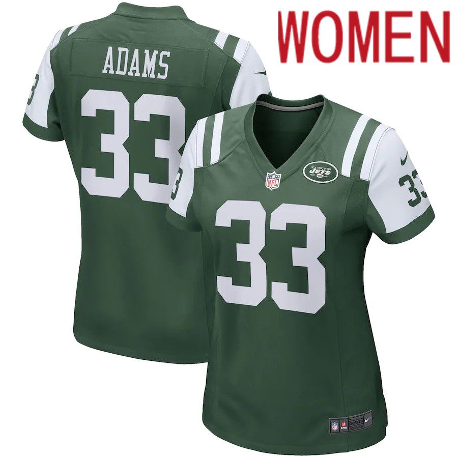 Women New York Jets #33 Jamal Adams Nike Green Game NFL Jersey->women nfl jersey->Women Jersey